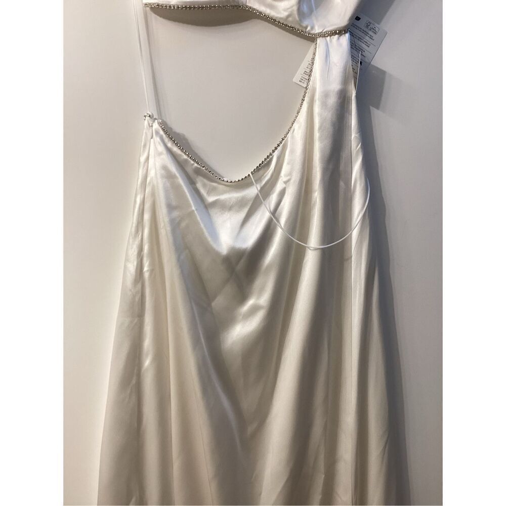 Michael Lo Sordo Symic Cut Out Crystal Embellished Silk Satin Gown Size 10 — image 8 of 8